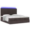 vidaXL Ottoman-Bett mit Matratzen & LEDs Dunkelbraun 200x200 cm Stoff