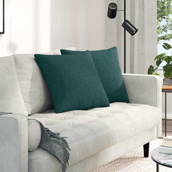vidaXL Sofakissen 2 pcs Dunkelgr&uuml;n 50 x 50 cm Stoff