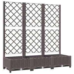 vidaXL Garten-Pflanzgef&auml;&szlig; mit Spalier Braun 120 x 40 x 121,5 cm PP