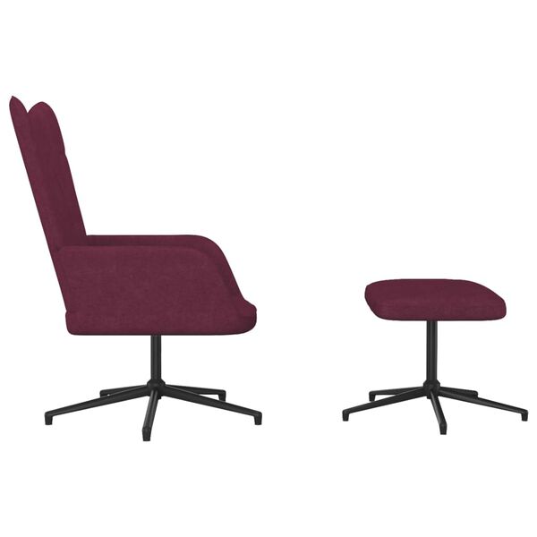 vidaXL Relaxsessel mit Hocker Lila Stoff