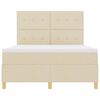 vidaXL Boxspringbett mit Matratze Creme 160 x 200 cm Stoff