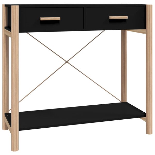 vidaXL Konsolentisch Schwarz 82x38x75 cm Holzwerkstoff