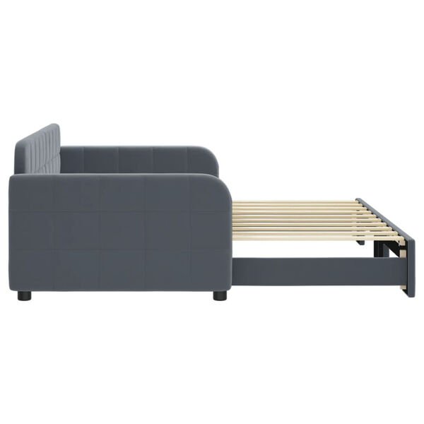 vidaXL Tagesbett Ausziehbar Dunkelgrau 90x190 cm Samt