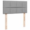 vidaXL Ottoman-Bett mit Matratze & LEDs Hellgrau 100x200 cm Stoff