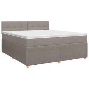 vidaXL Boxspringbett mit Matratze Taupe 160 x 200 cm Stoff