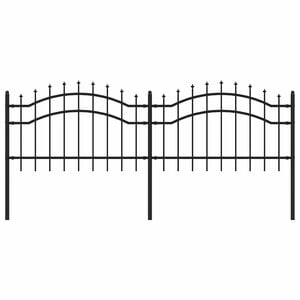 vidaXL Gartenzaun Woerden mit Speerspitze Schwarz 240 x 75 cm Stahl