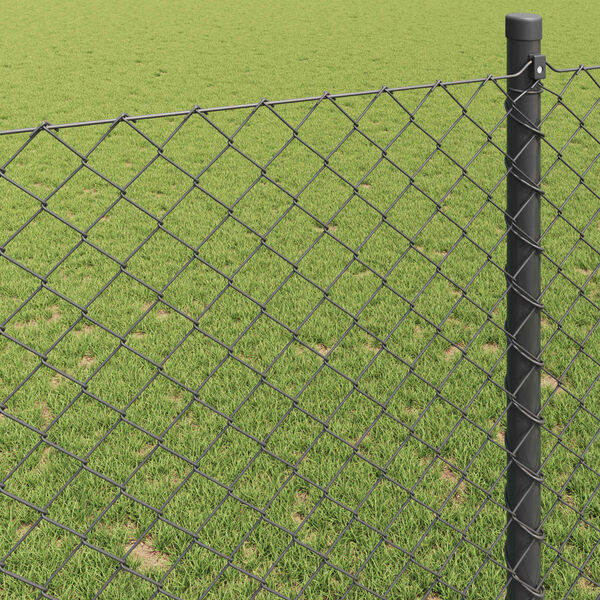 vidaXL Kettenzaun Grau 10 x 0,6 m Stahl