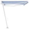 vidaXL Standmarkise Manuell Einziehbar 500x350 cm Blau/Wei&szlig;