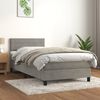 vidaXL Boxspringbett mit Matratze Hellgrau 100x200 cm Samt
