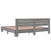 vidaXL Bettgestell Grau Sonoma 180x200 cm Holzwerkstoff und Metall