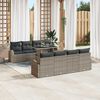 vidaXL Gartensofa-set mit Speicher 9 pcs Grau Poly-Rattan