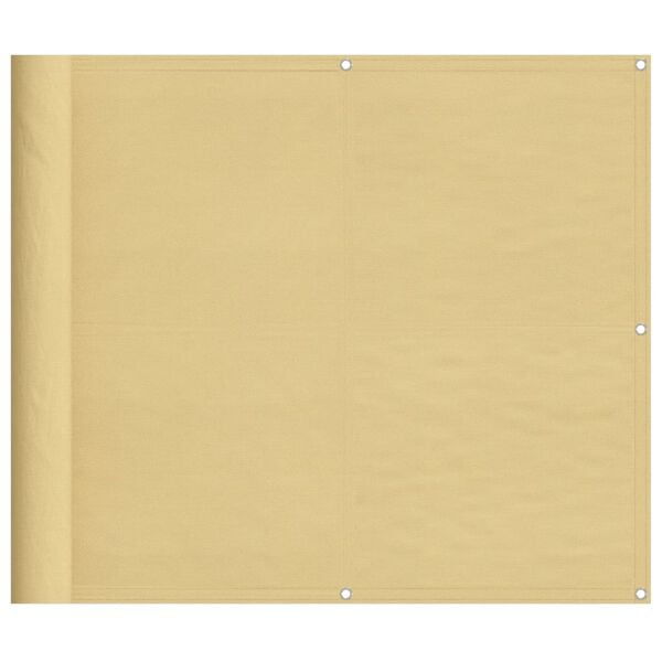 vidaXL Balkon-Sichtschutz Sandfarben 90x600 cm 100% Polyester-Oxford