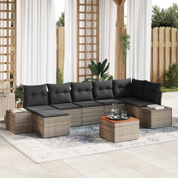 vidaXL Garten-Sofa-Set 8 pcs Grau
