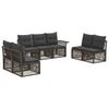 vidaXL Gartensofa-set 7 stk. Grau Poly-Rattan