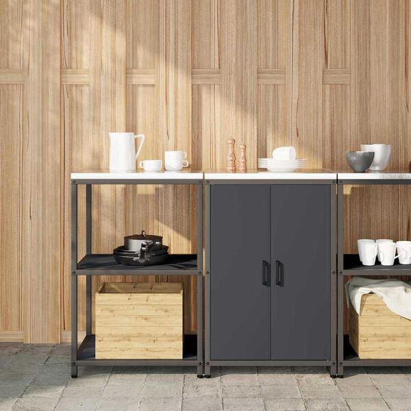 vidaXL Aufbewahrungsset f&uuml;r die K&uuml;che mit Regal 2 pcs Anthrazit
