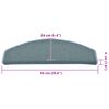 vidaXL Stufenmatten 30 Stk. 65x24x4 cm Seeblau Halbrund Gro&szlig;