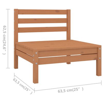 vidaXL 6-tlg. Garten-Lounge-Set Massivholz Kiefer Honigbraun