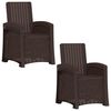 vidaXL Liegesessel Garten Rattan-Optik 2 stk. Braun PP