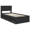 vidaXL Bettrahmen Schwarz 90 x 190 cm Massives Kiefernholz