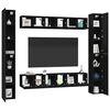 vidaXL 6-tlg. TV-Schrank-Set Schwarz Holzwerkstoff