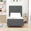 vidaXL Bettgestell mit Kopfteil Dunkelgrau 90 x 190 cm Stoff