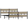 vidaXL Metallbett ohne Matratze Sonoma-Eiche 180x200 cm