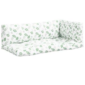 vidaXL Palettenkissen 3 Stk. Blattmuster Oxford-Gewebe