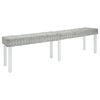 vidaXL Sitzbank Wei&szlig; 160x35x45 cm Natur Kubu Rattan & Massivholz Mahagoni