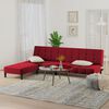 vidaXL Schlafsofa 2-Sitzer mit Hocker Weinrot Samt