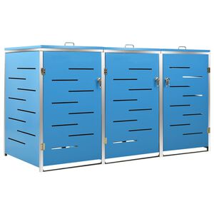 vidaXL M&uuml;lltonnenbox f&uuml;r 3 Tonnen 207x77,5x115 cm Edelstahl