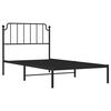 vidaXL Bettgestell mit Kopfteil Metall Schwarz 100x200 cm