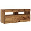 vidaXL TV-Schrank mit LED-Leuchten Altholz-Optik 90x35x40 cm