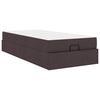 vidaXL Bettgestell mit Matratze 2 Stk. Hellbraun Stoff
