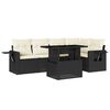 vidaXL 6-tlg. Garten-Sofagarnitur mit Kissen Schwarz Poly Rattan