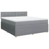 vidaXL Boxspringbett mit Matratze Hellgrau 180x200 cm Stoff
