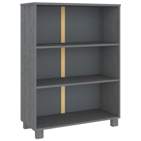 vidaXL Bücherschrank HAMAR Dunkelgrau 85x35x112 cm Massivholz Kiefer