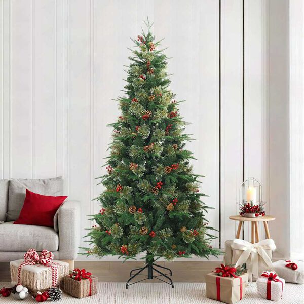 vidaXL Künstlicher klappbarer Weihnachtsbaum mit Ständer Grün 240 cm