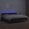 vidaXL Boxspringbett mit Matratze & LED Braun 200x200 cm Kunstleder