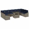vidaXL Garten-Sofa-Set mit Kissen 11 pcs Grau und Marineblau