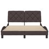 vidaXL Bettgestell ohne Matratze Dunkelbraun 140x190 cm Stoff