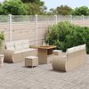 vidaXL Gartensofa-set mit Kissen mit Speicher 9 pcs Beige Poly-Rattan