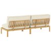 vidaXL Sofa Set mit Kissen Creme 240 x 80 x 69 cm Massivholz Akazie