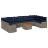 vidaXL Gartensofa-set 11 stk. Grau Poly-Rattan