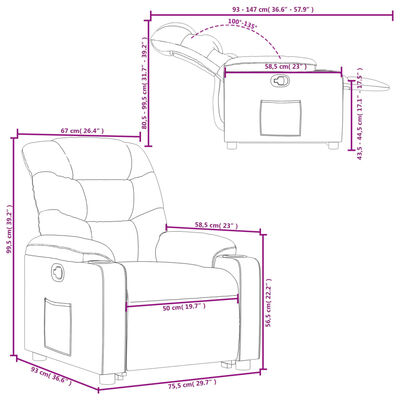 vidaXL Relaxsessel mit Aufstehhilfe Creme Kunstleder