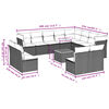 vidaXL 13-tlg. Garten-Sofagarnitur mit Kissen Beige Poly Rattan