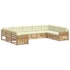 vidaXL Outdoor-Sofagarnitur 9 Stk. Wei&szlig; und Creme Massivholz Akazie