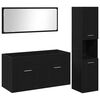 vidaXL Badezimmerm&ouml;bel-Set 3 pcs Schwarz Eichen-Optik Holzwerkstoff