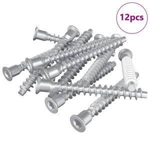 vidaXL Confirmat-Schrauben 12 pcs Silber Metall