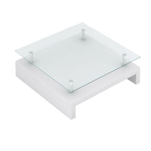vidaXL Salontisch mit Glasplatte Wei&szlig;