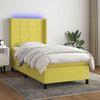 vidaXL Boxspringbett mit Matratze & LED Gr&uuml;n 80x200 cm Stoff